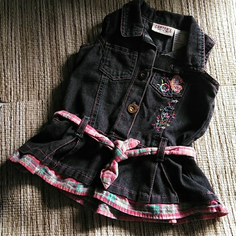 🛒CARTERS: 12M. GIRLS BLACK JEAN VEST